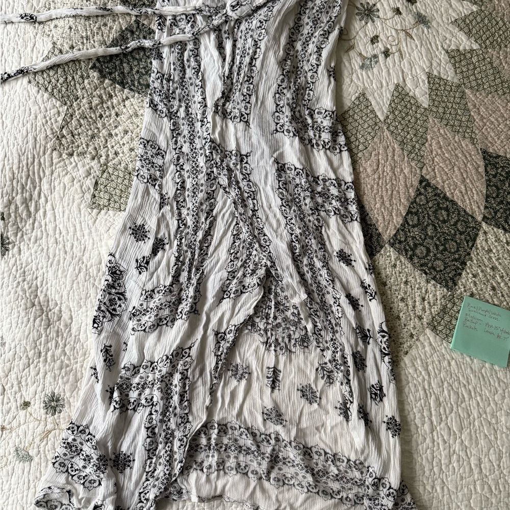 YOINS Black and White Patterned Dress